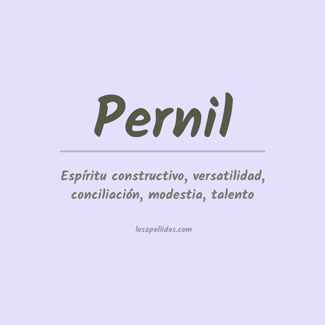 Significado del Apellido Pernil