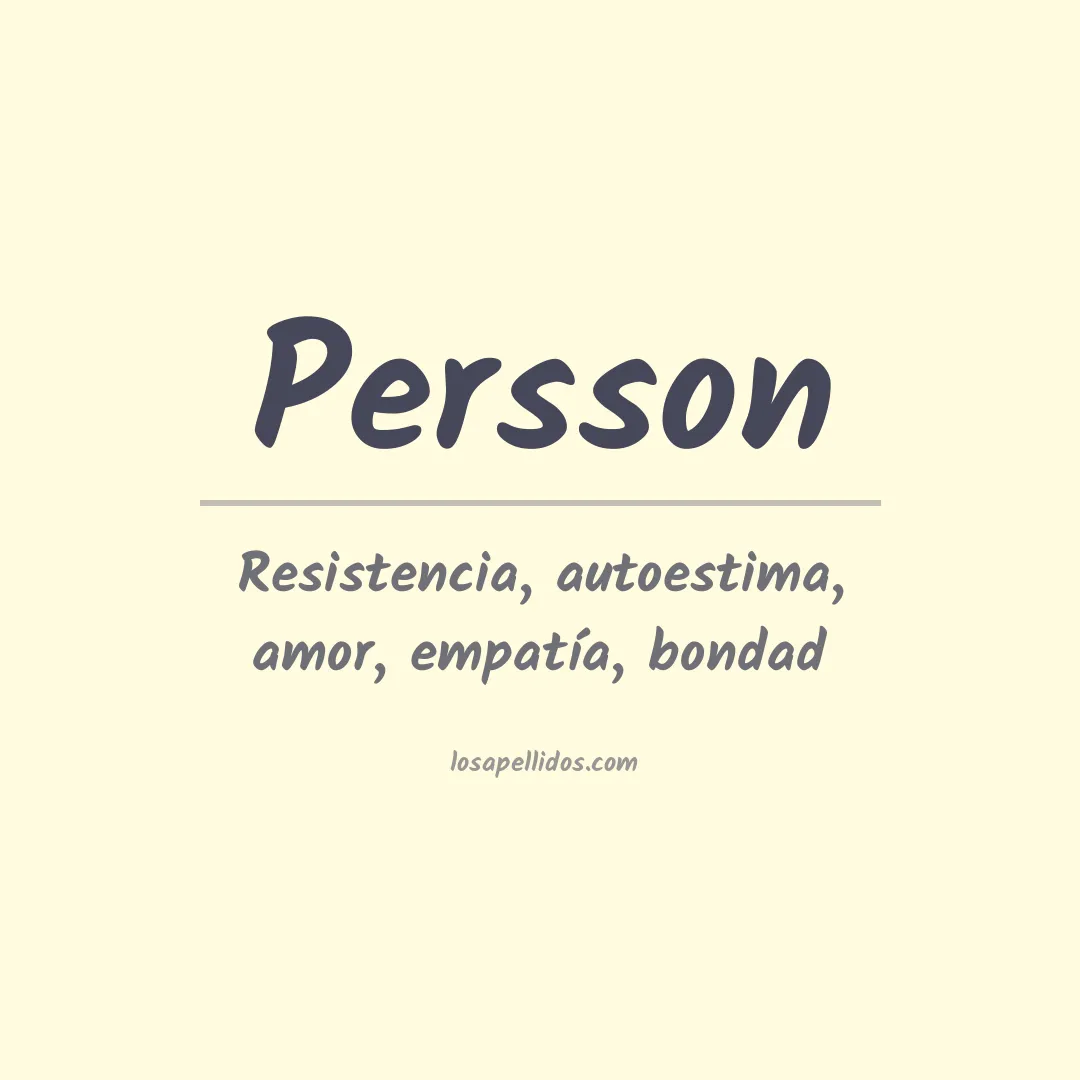 Significado del Apellido Persson