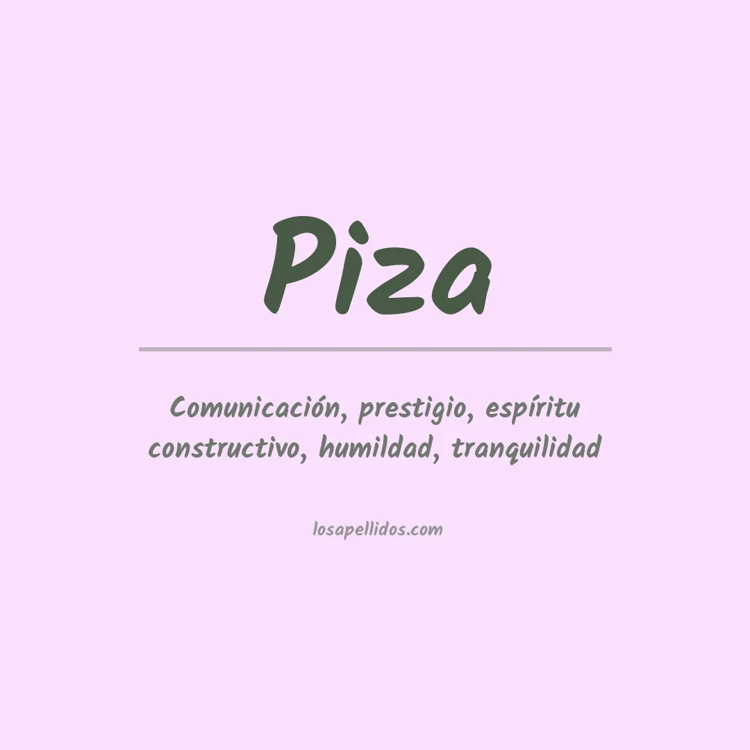 Significado del Apellido Piza