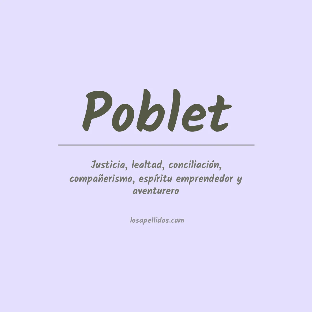 Significado del Apellido Poblet