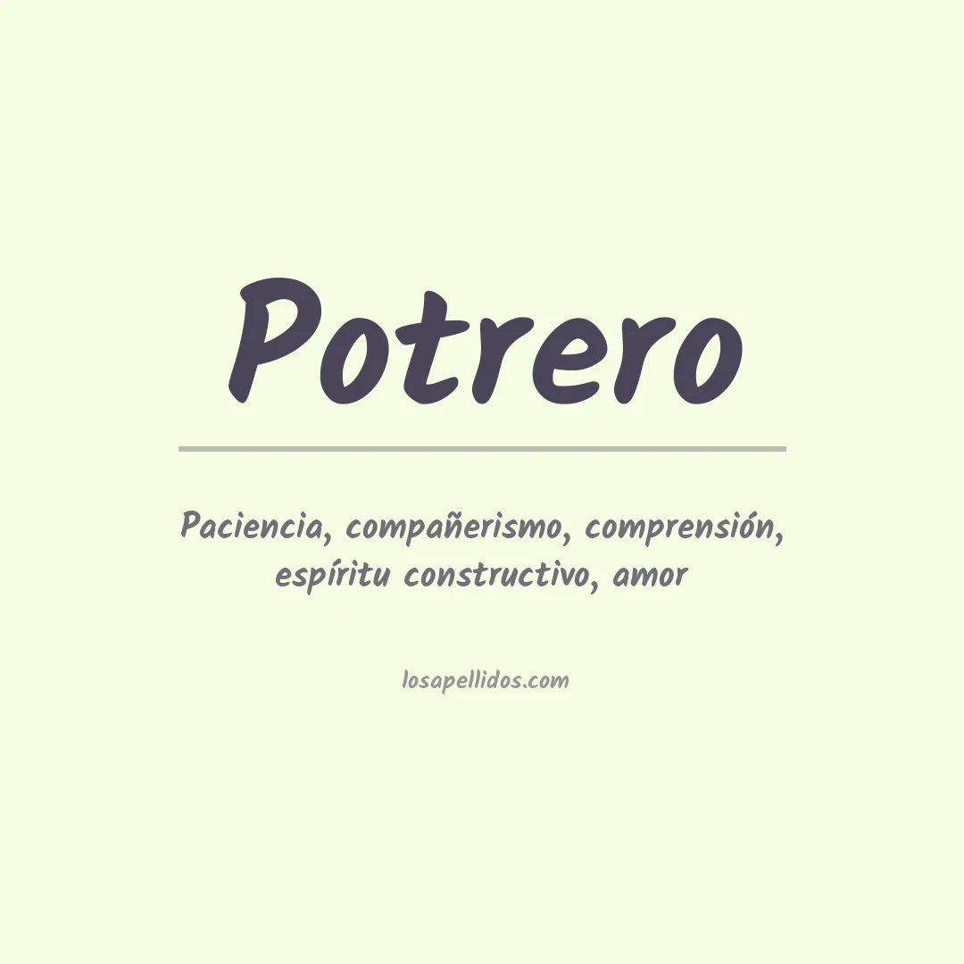 Significado del Apellido Potrero