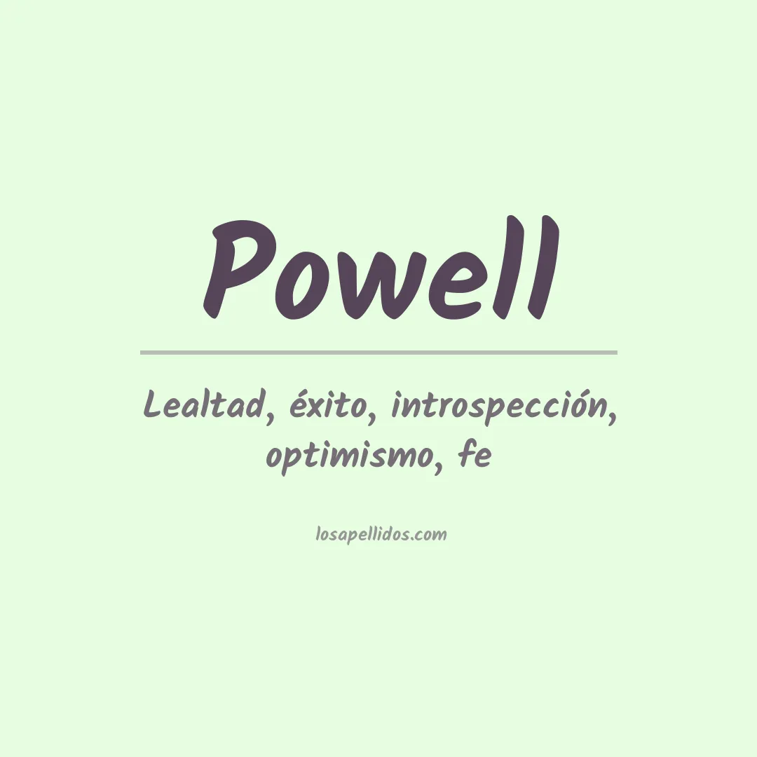 Significado del Apellido Powell