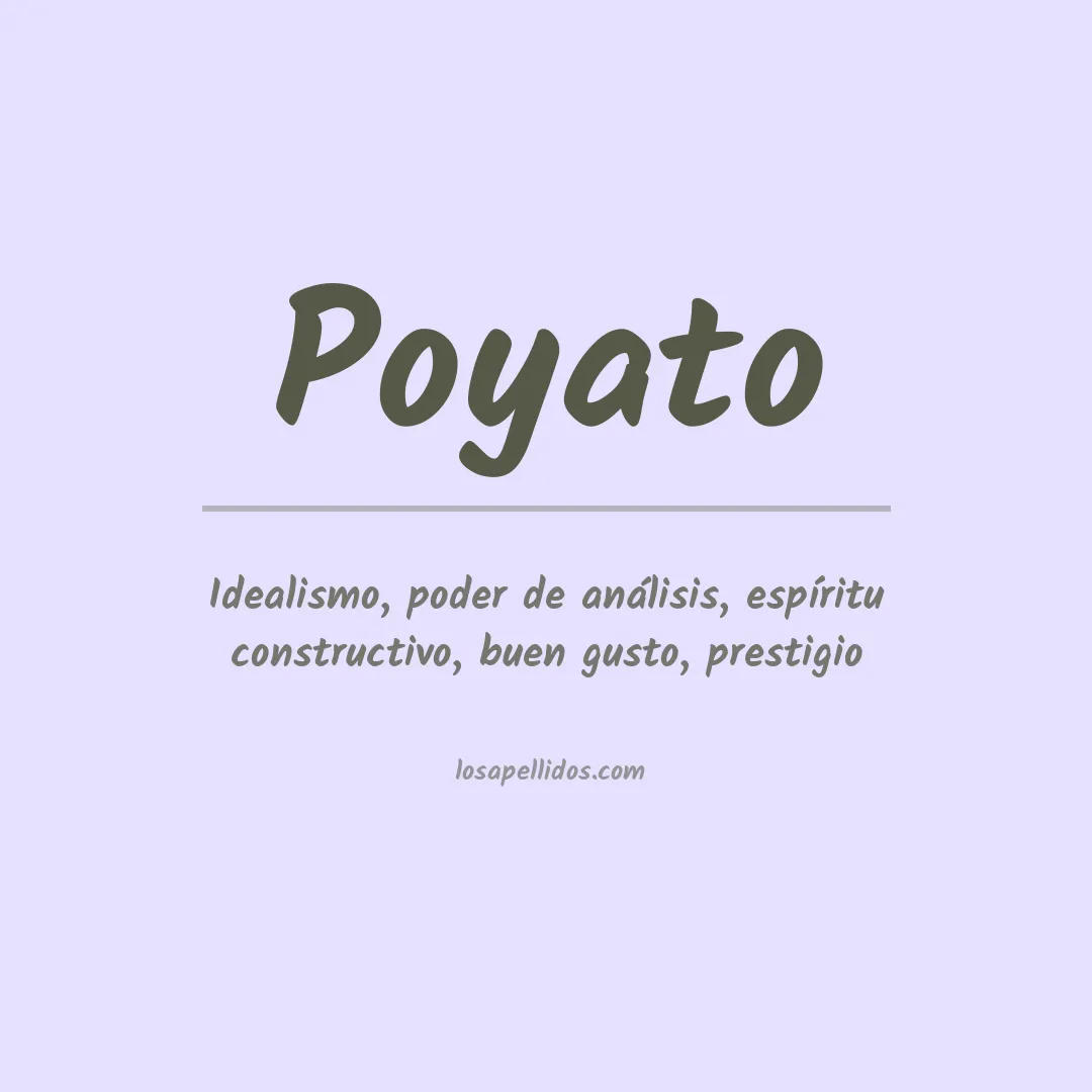 Significado del Apellido Poyato