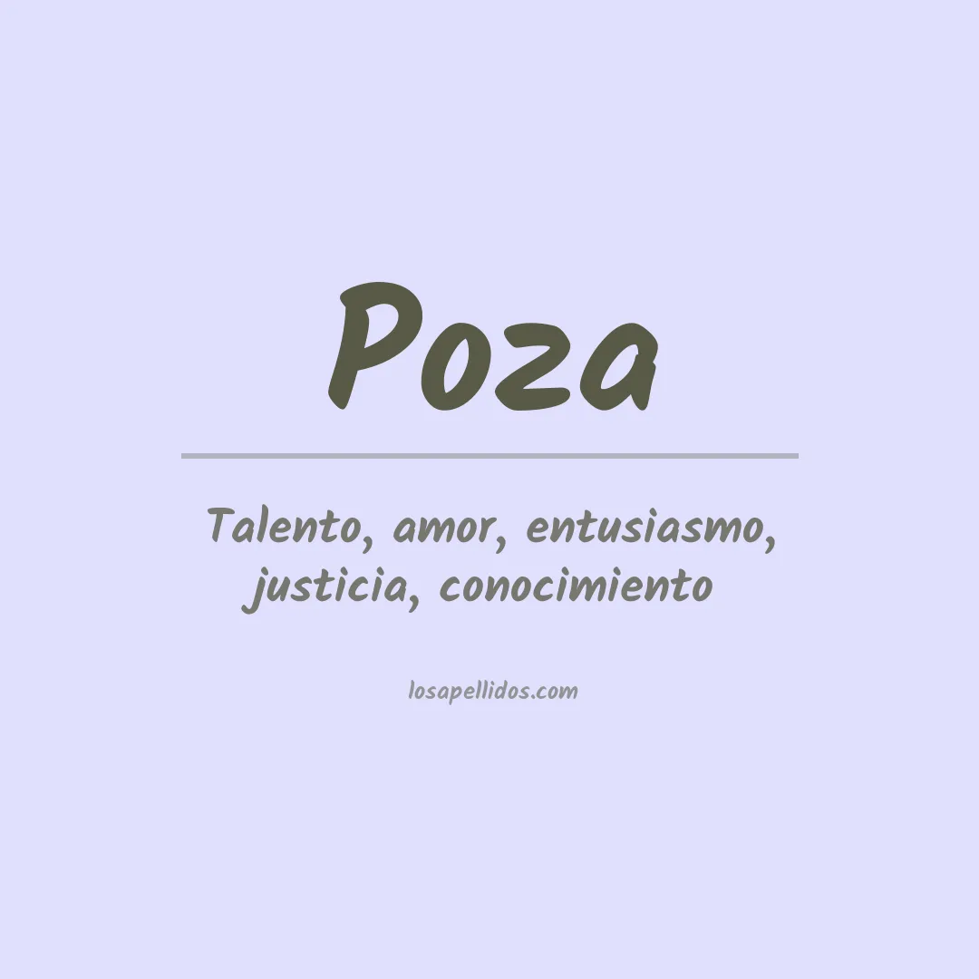 Significado del Apellido Poza