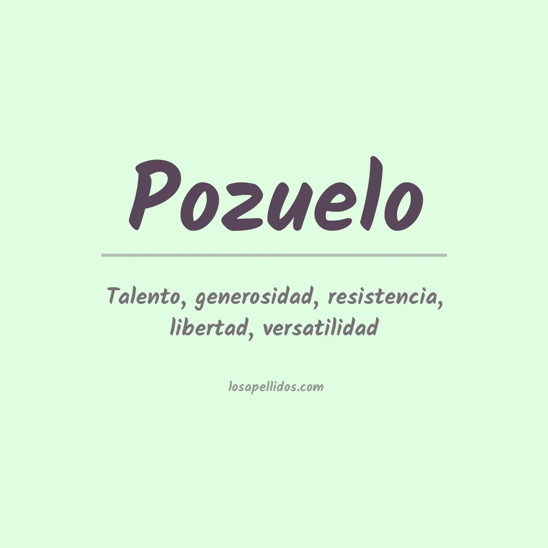 Significado del Apellido Pozuelo
