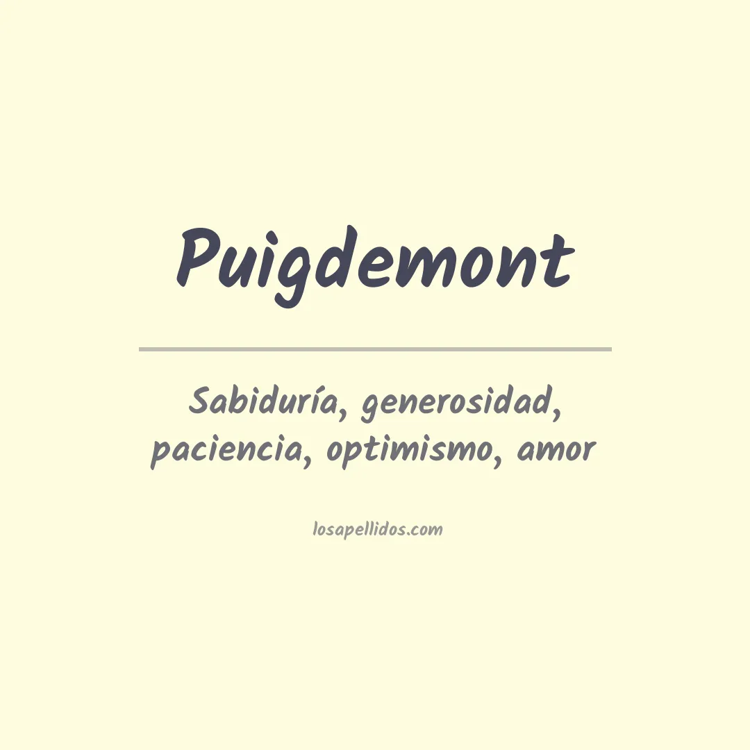 Significado del Apellido Puigdemont
