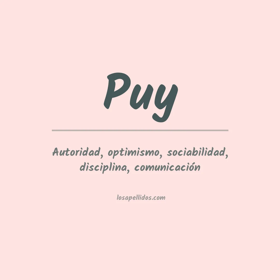 Significado del Apellido Puy