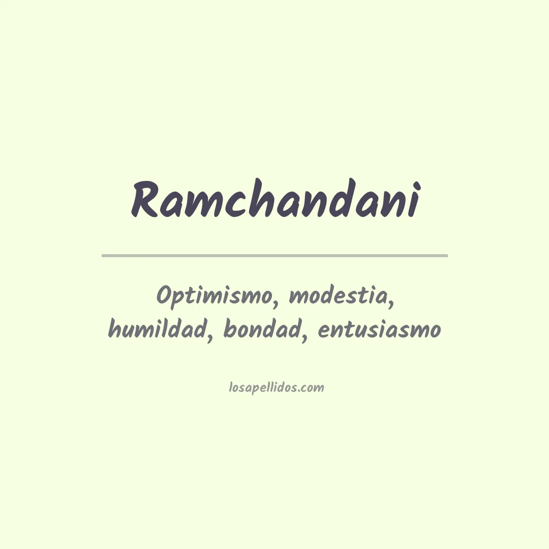 Significado del Apellido Ramchandani