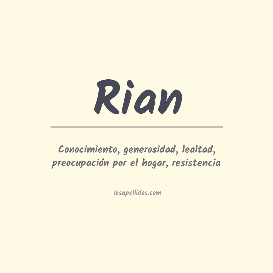 Significado del Apellido Rian