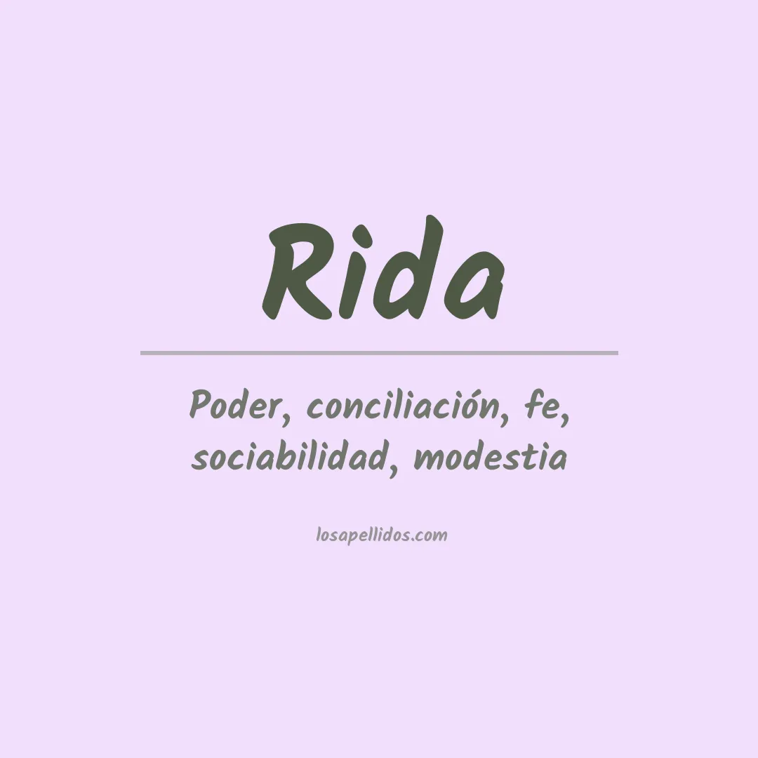 Significado del Apellido Rida