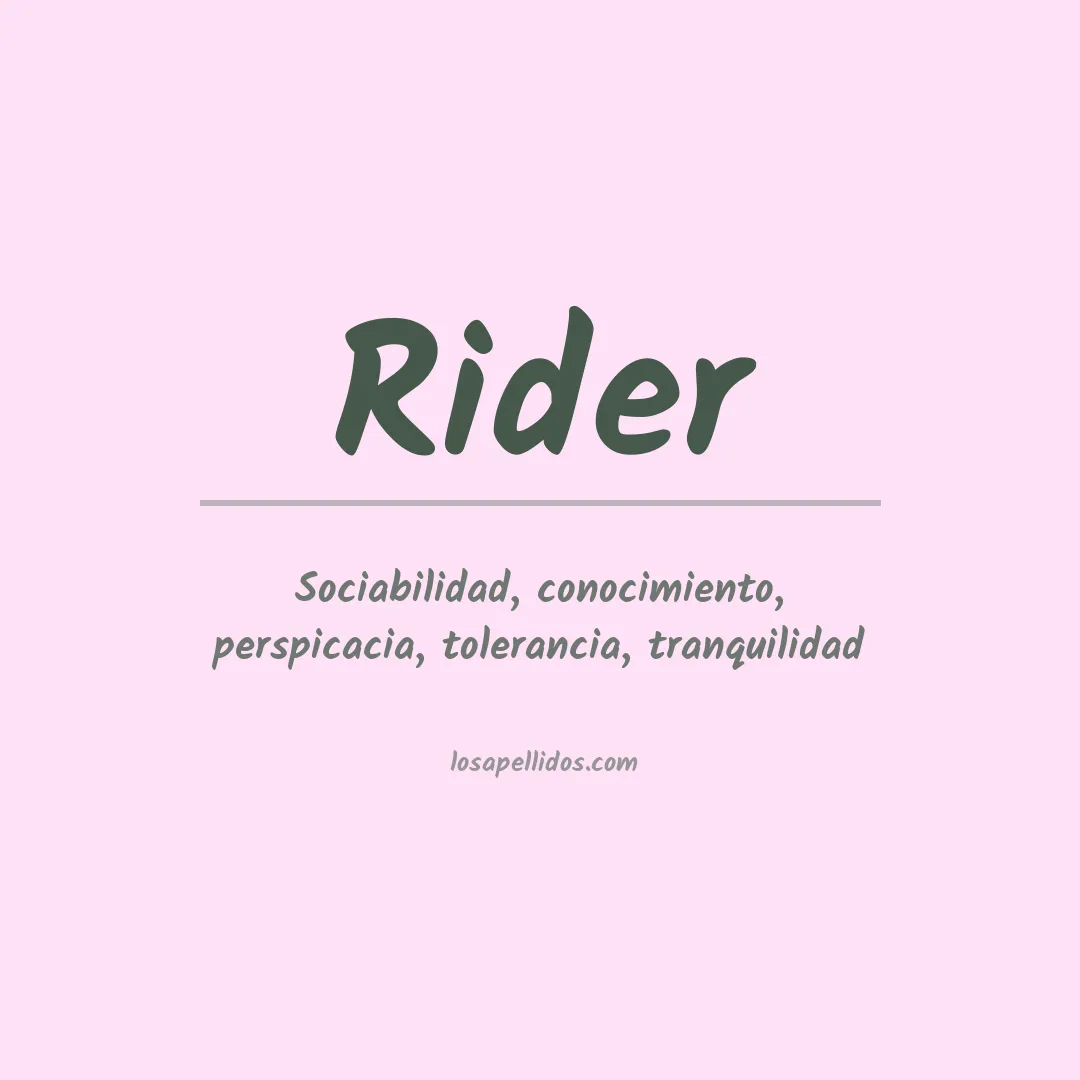 Significado del Apellido Rider