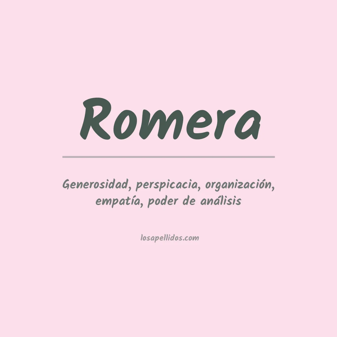 Significado del Apellido Romera