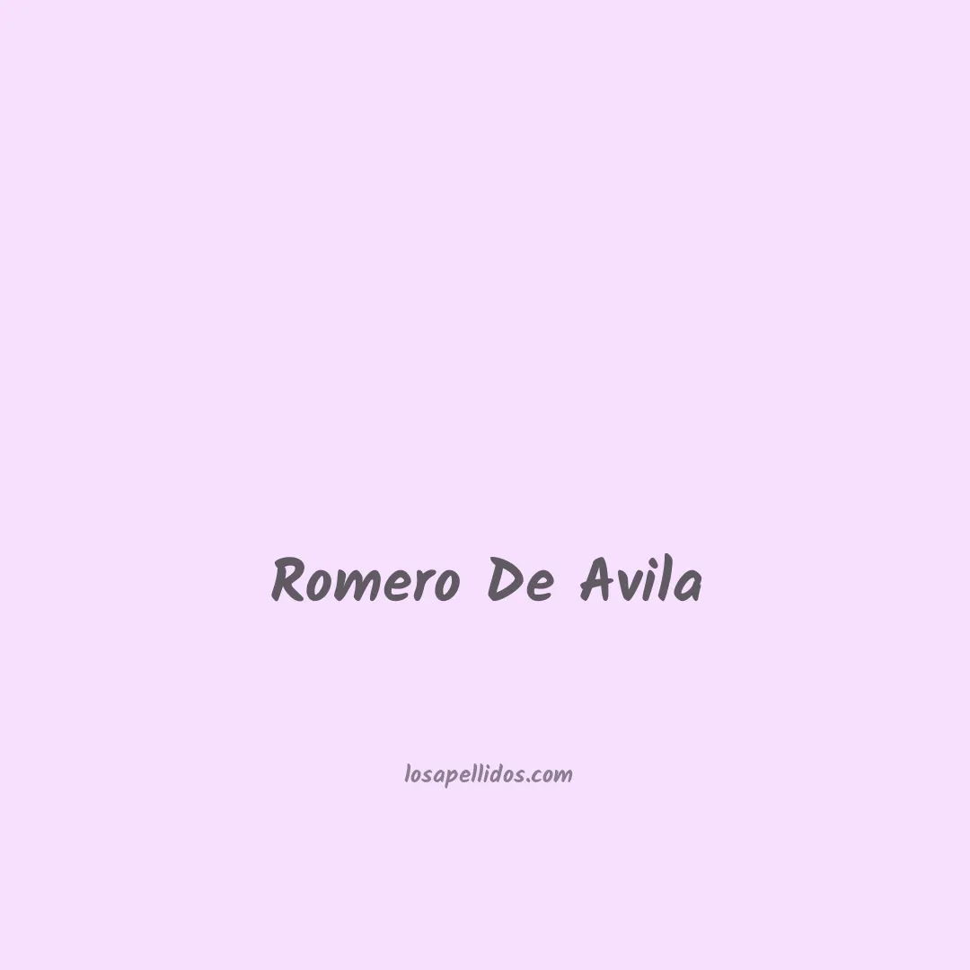 Romero de avila en chino