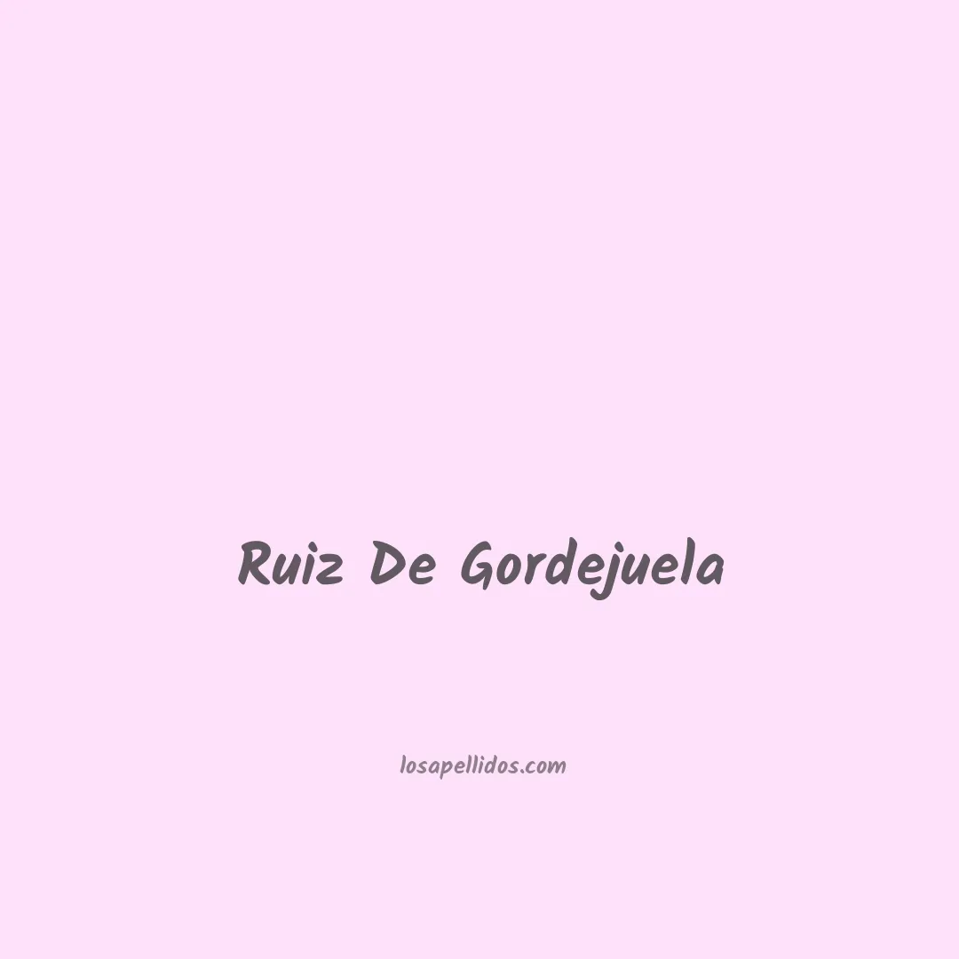 Ruiz de gordejuela en chino