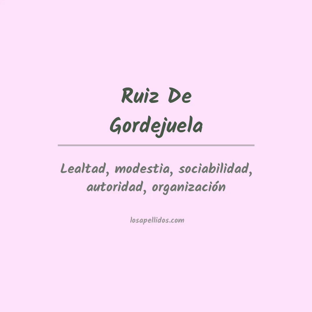 Significado del Apellido Ruiz de gordejuela