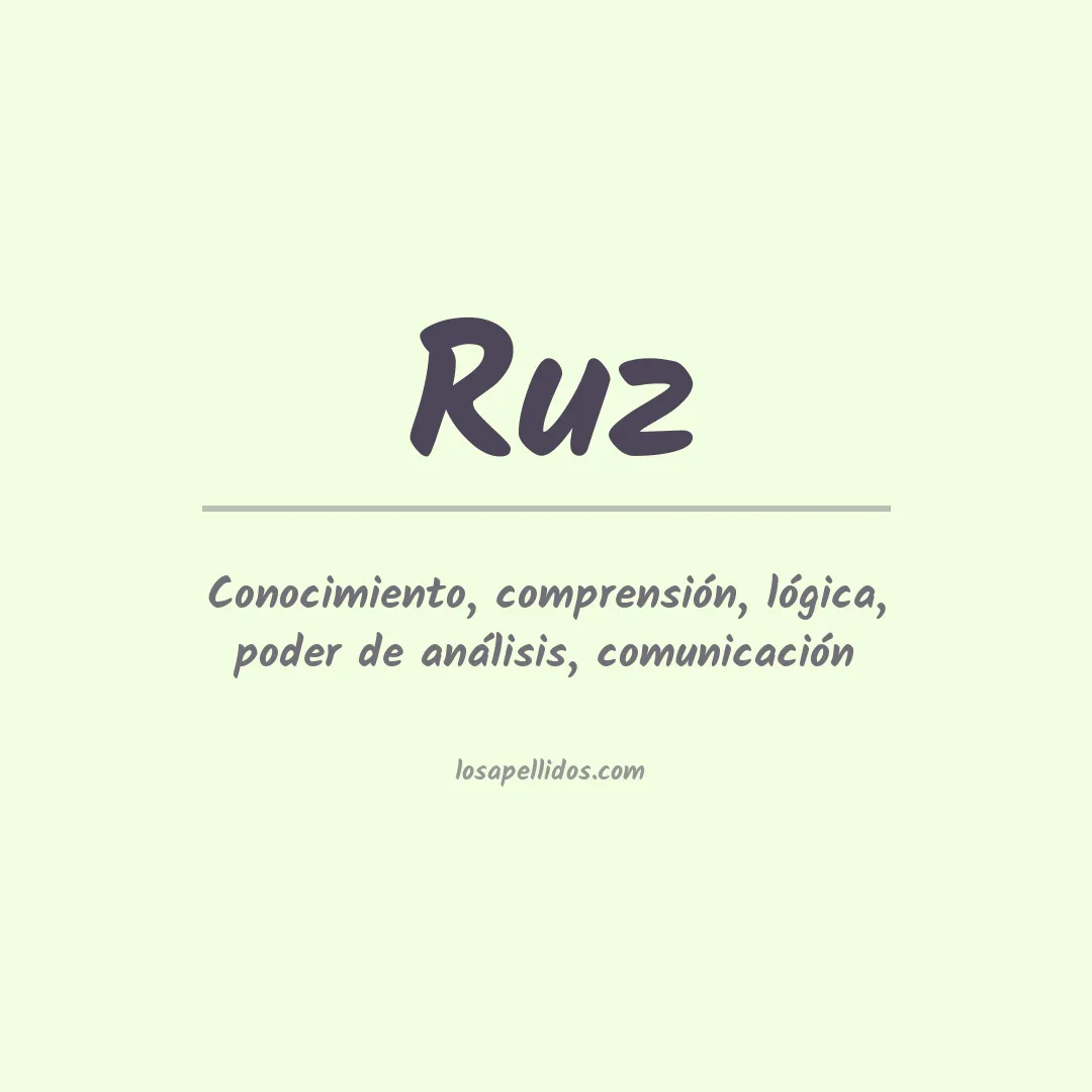 Significado del Apellido Ruz
