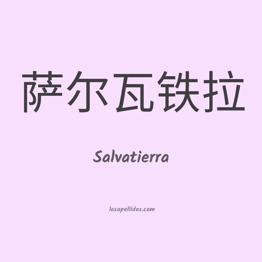 Salvatierra en chino