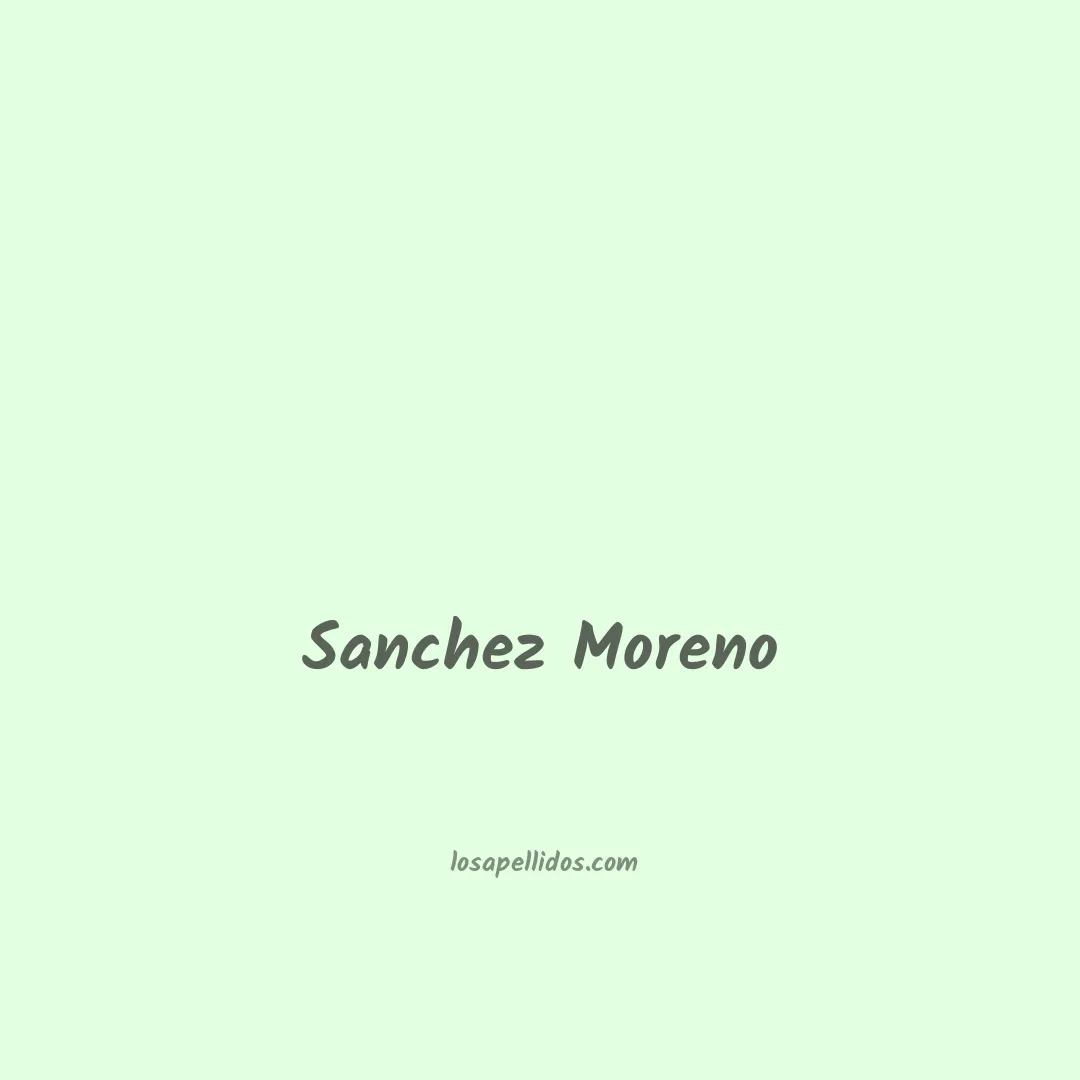 Sanchez moreno en chino