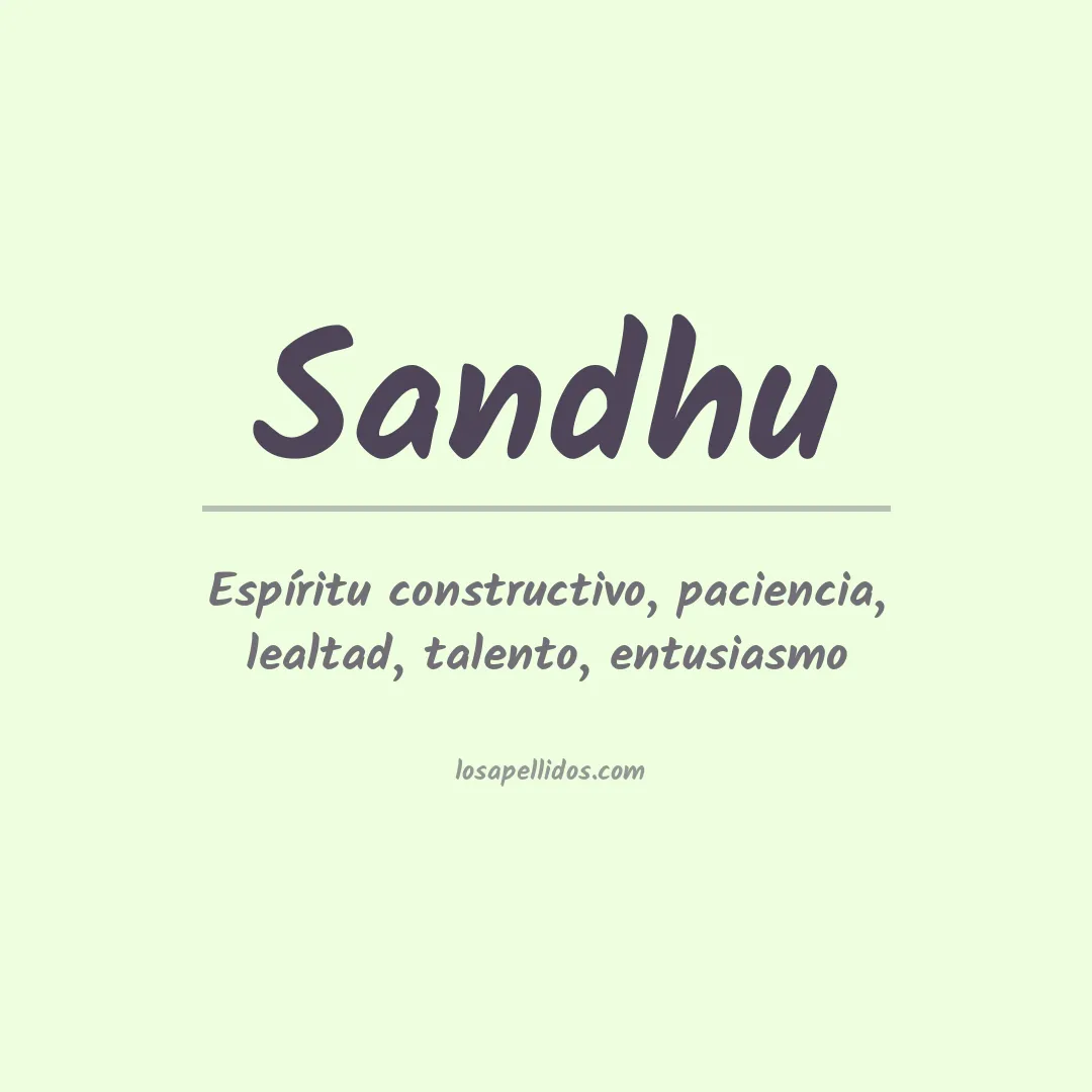 Significado del Apellido Sandhu