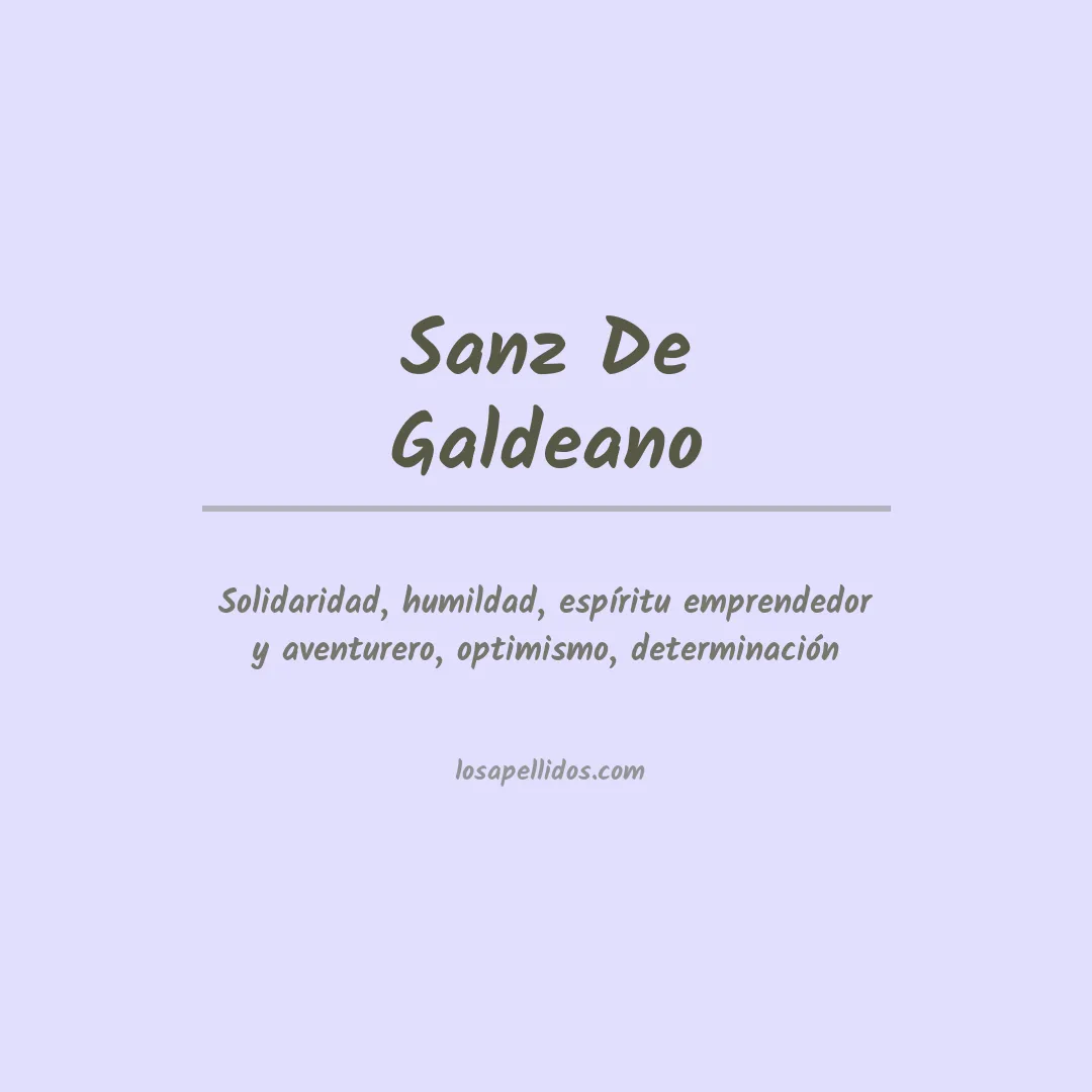 Significado del Apellido Sanz de galdeano
