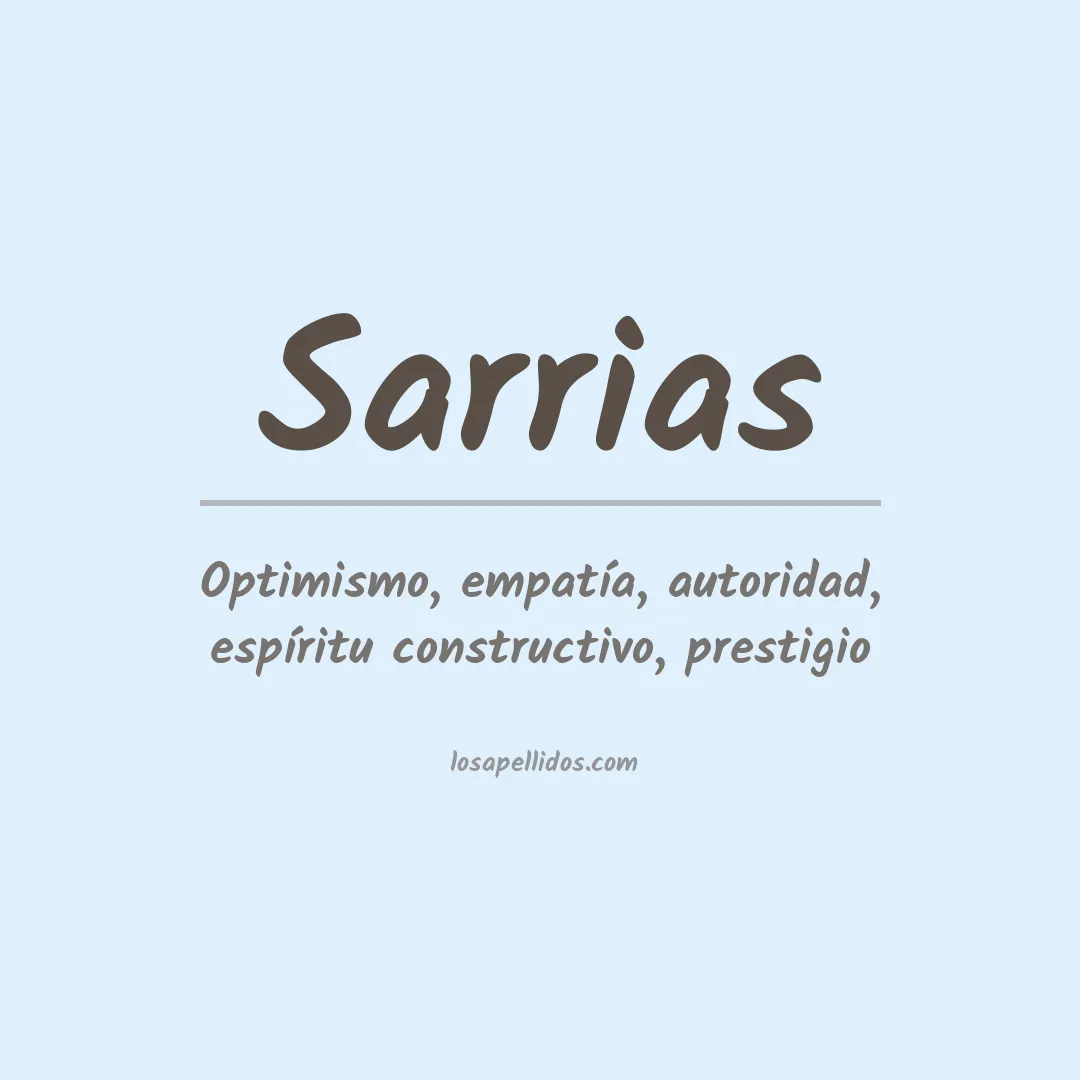 Significado del Apellido Sarrias