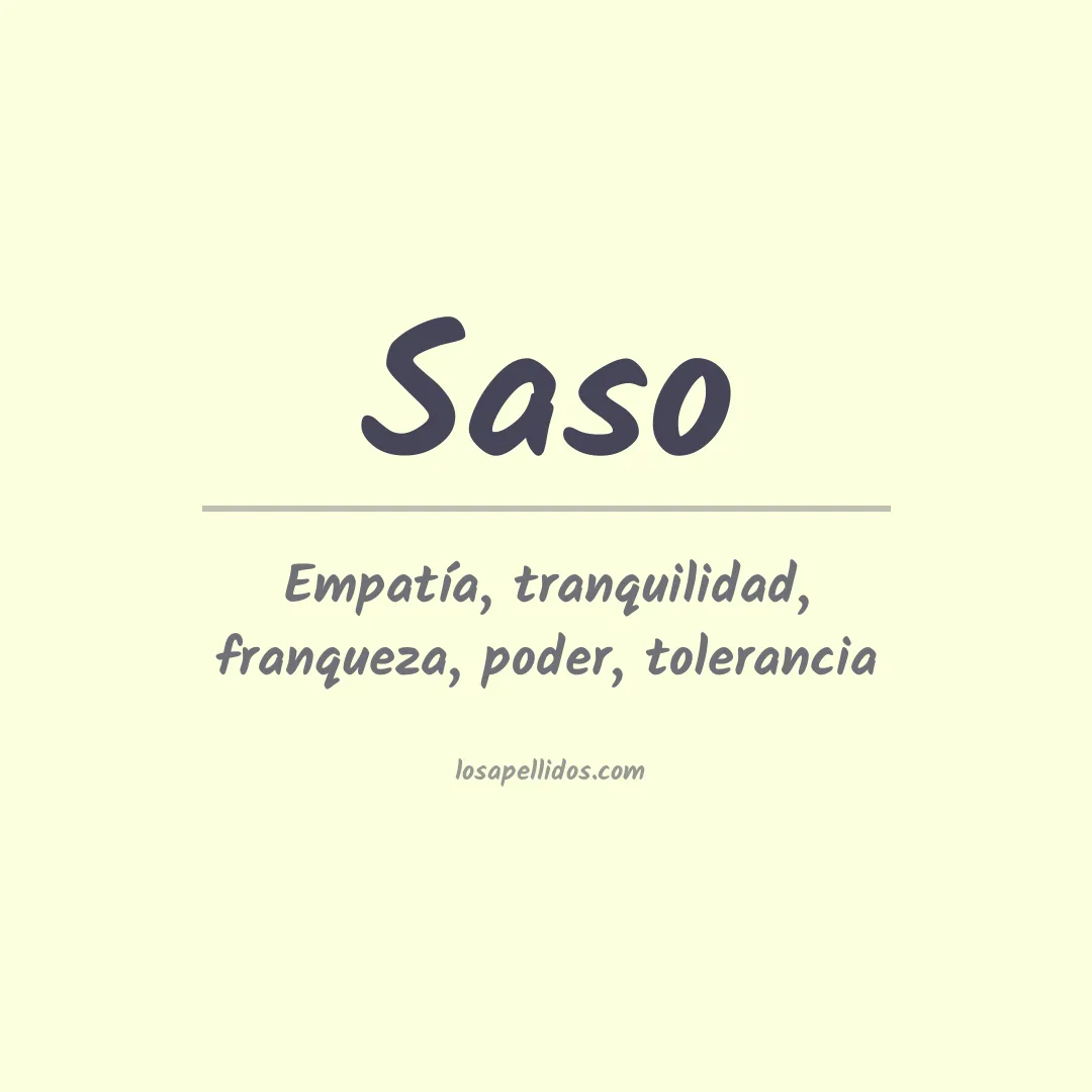 Significado del Apellido Saso
