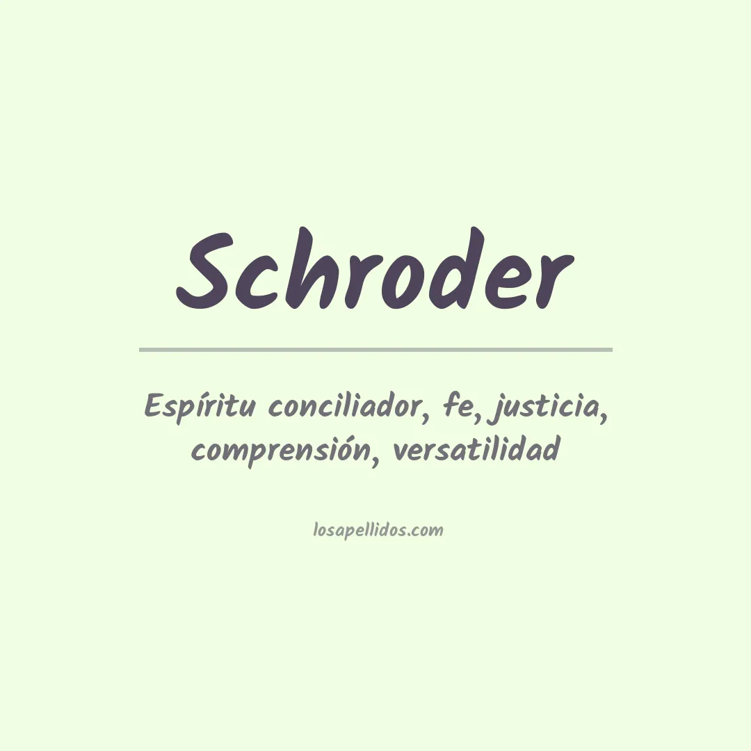 Significado del Apellido Schroder