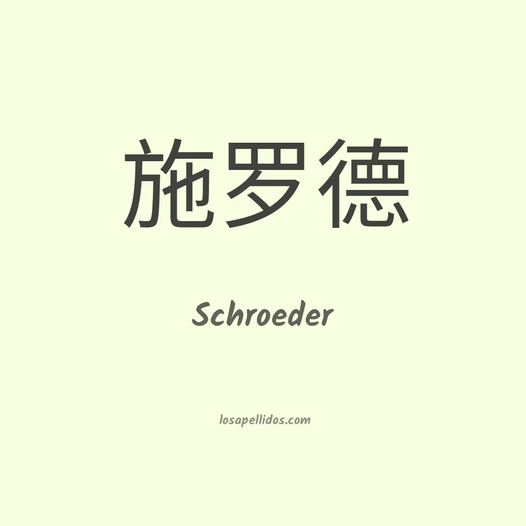 Schroeder en chino