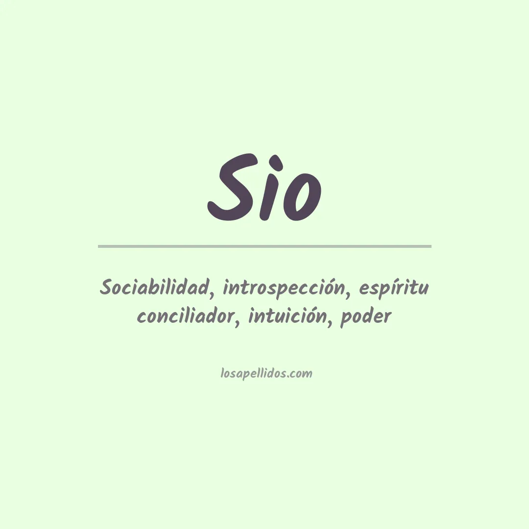 Significado del Apellido Sio