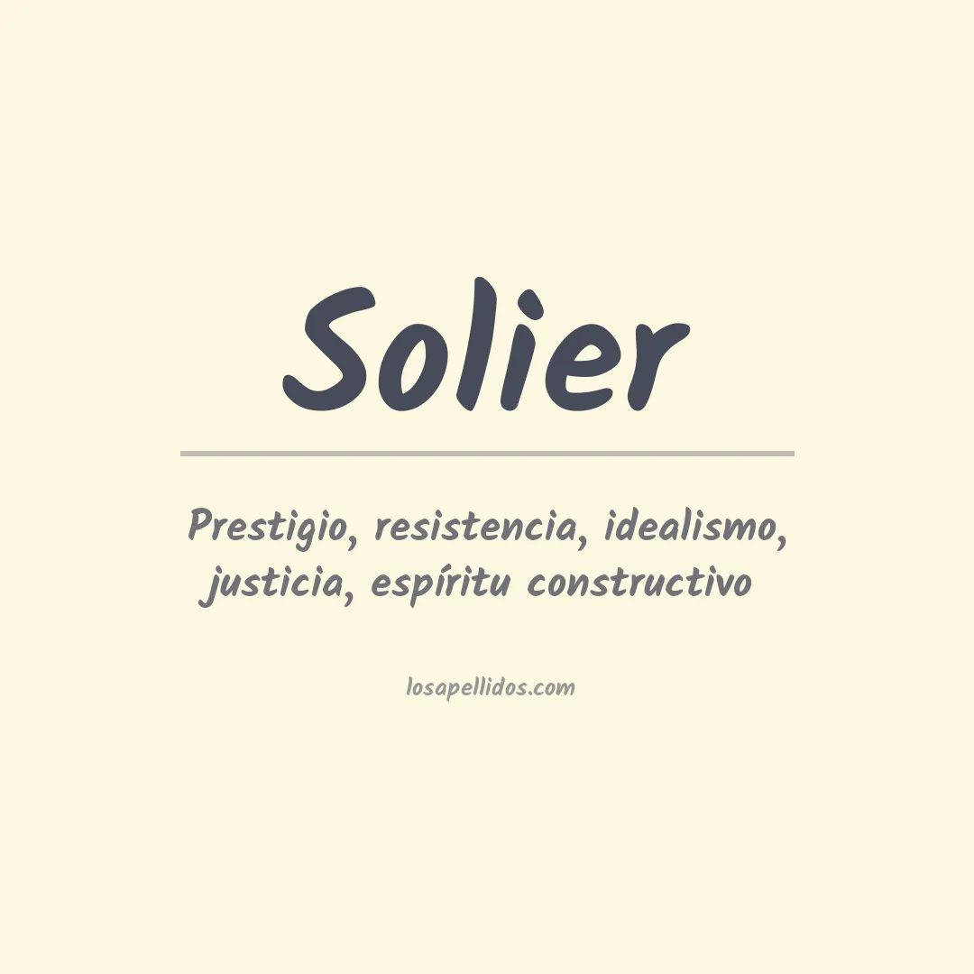Significado del Apellido Solier