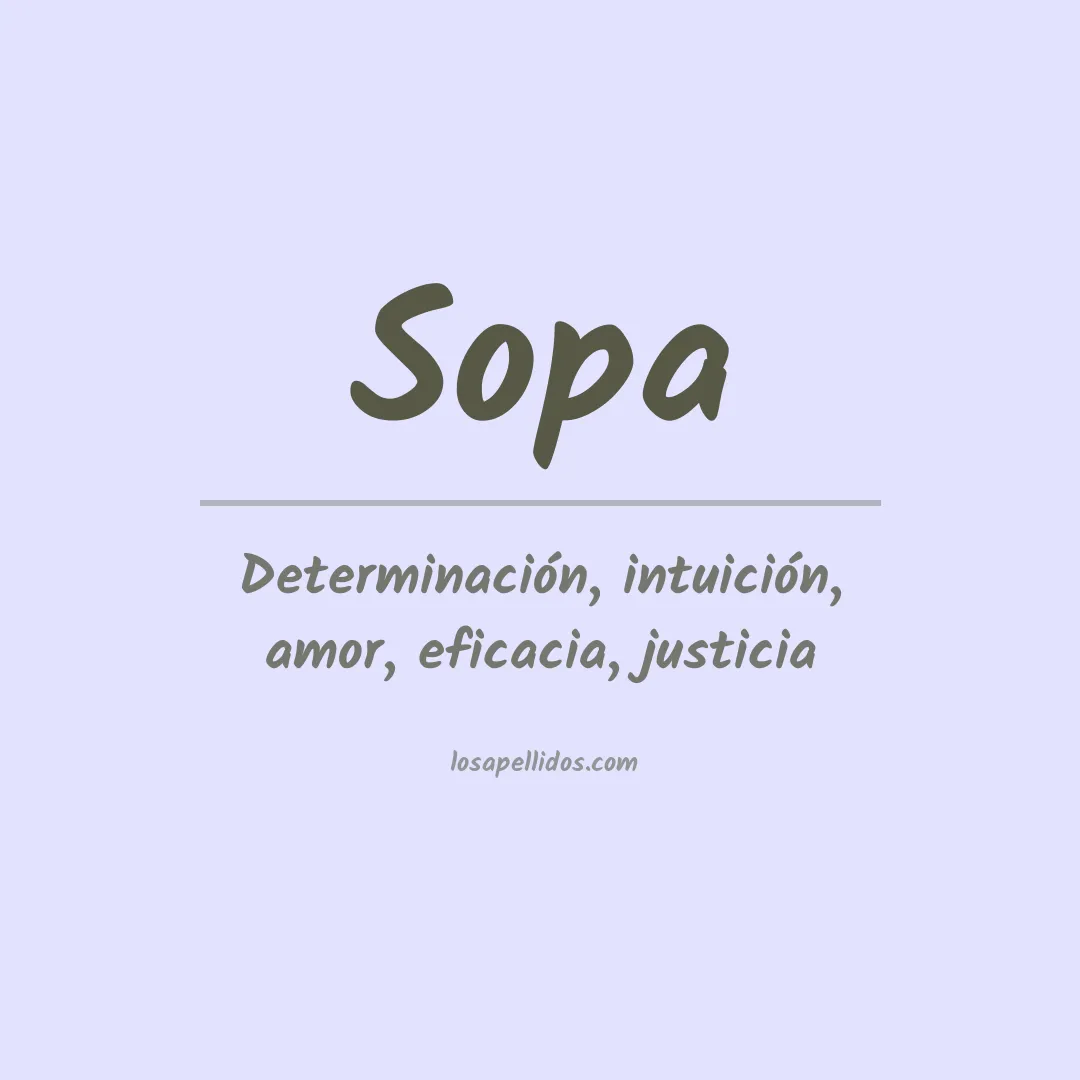 Significado del Apellido Sopa