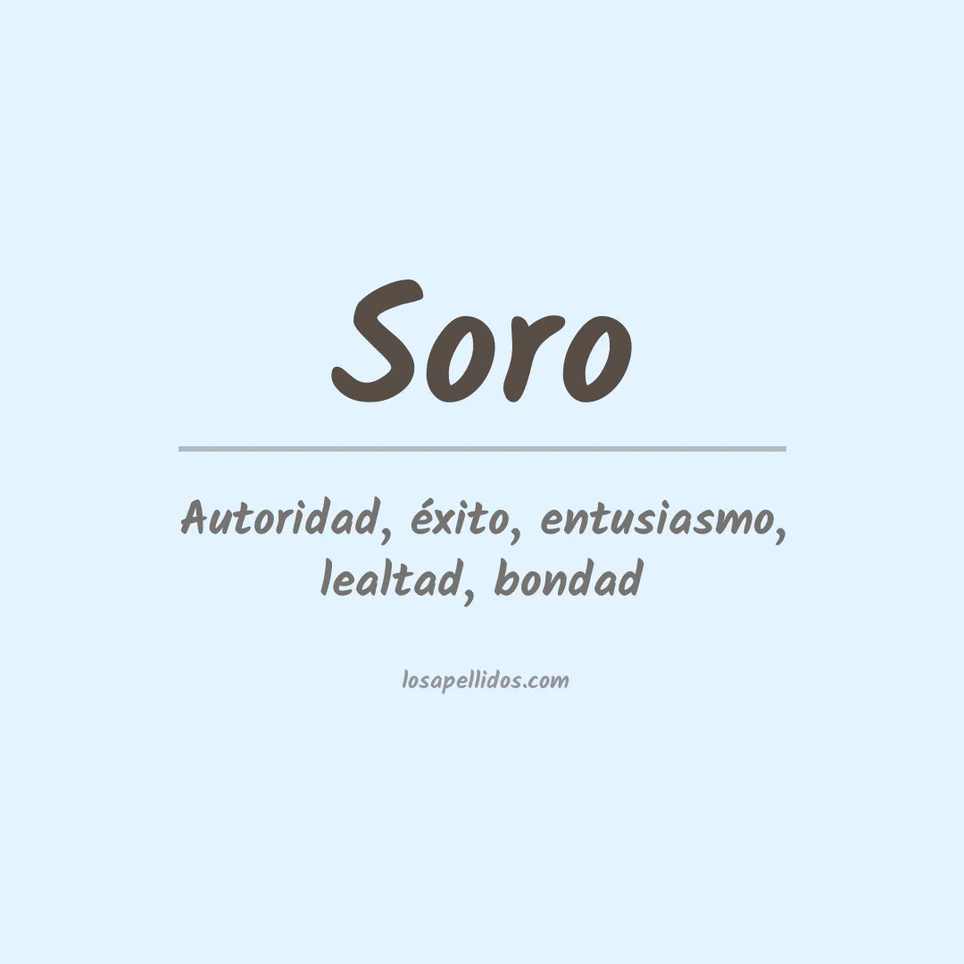 Significado del Apellido Soro
