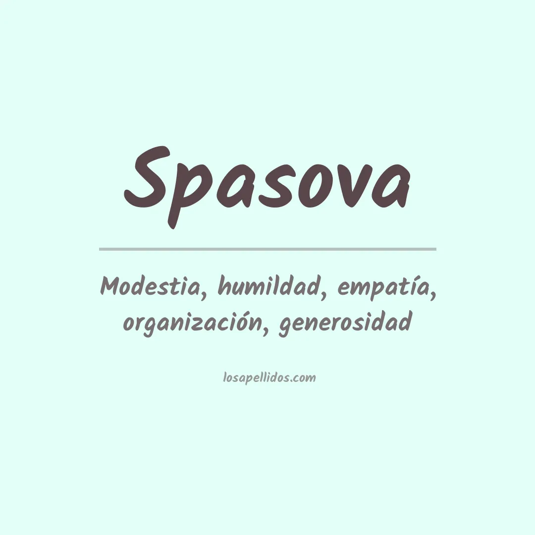Significado del Apellido Spasova