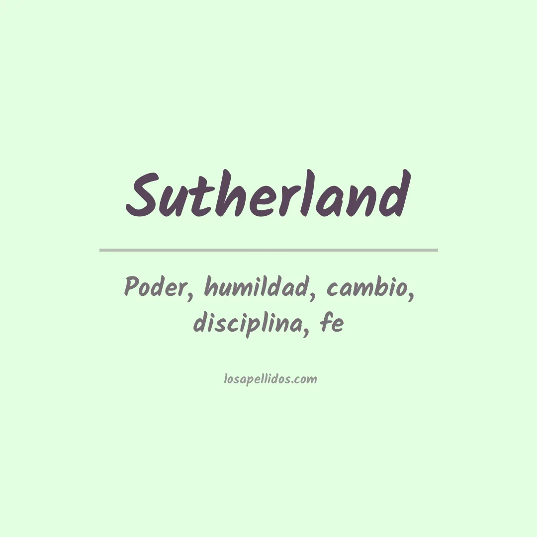 Significado del Apellido Sutherland
