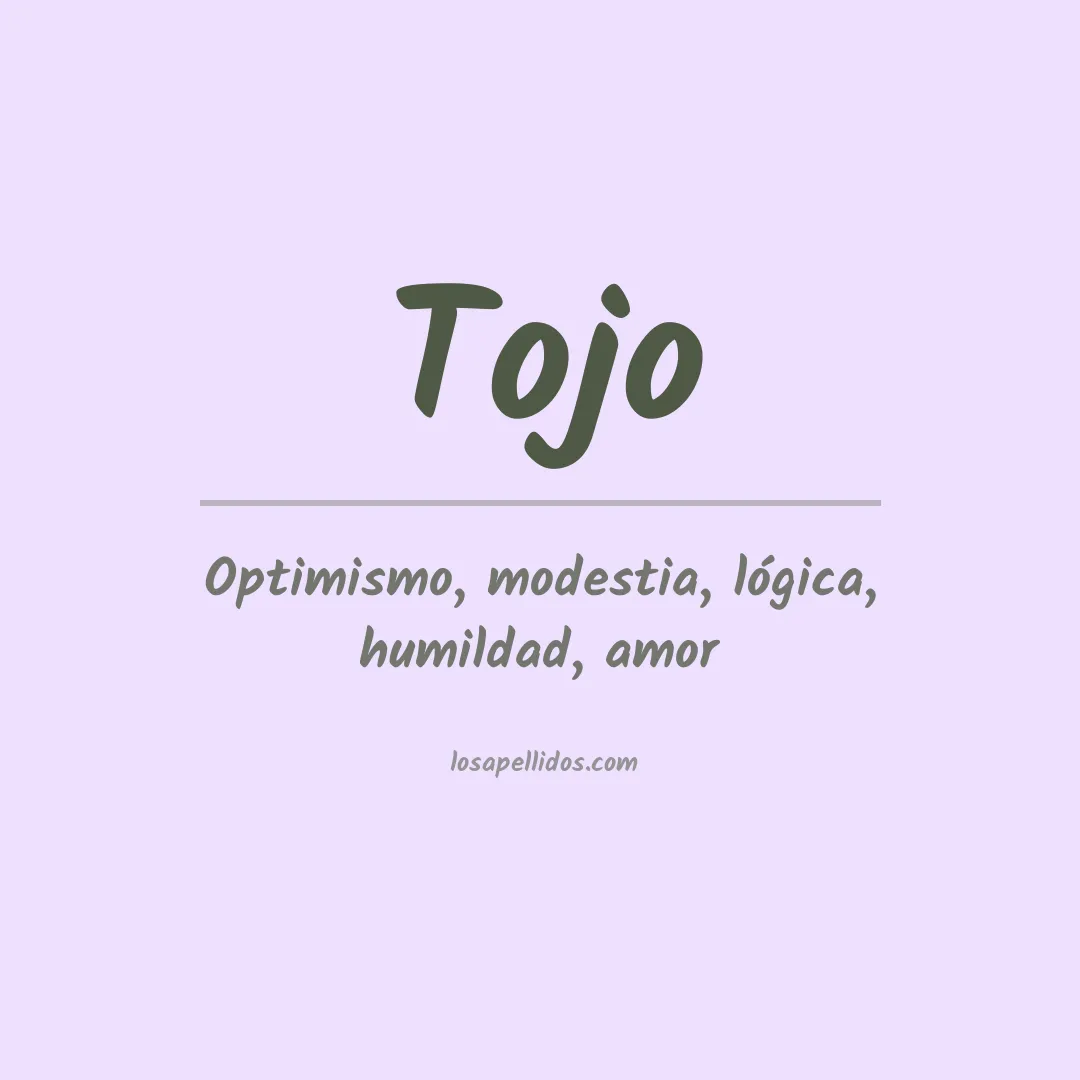 Significado del Apellido Tojo