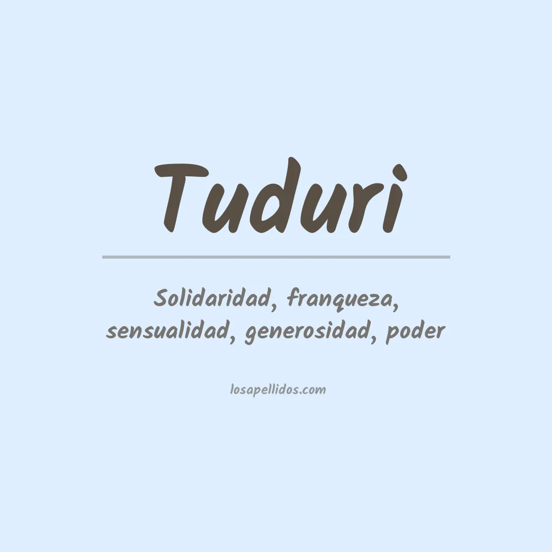 Significado del Apellido Tuduri