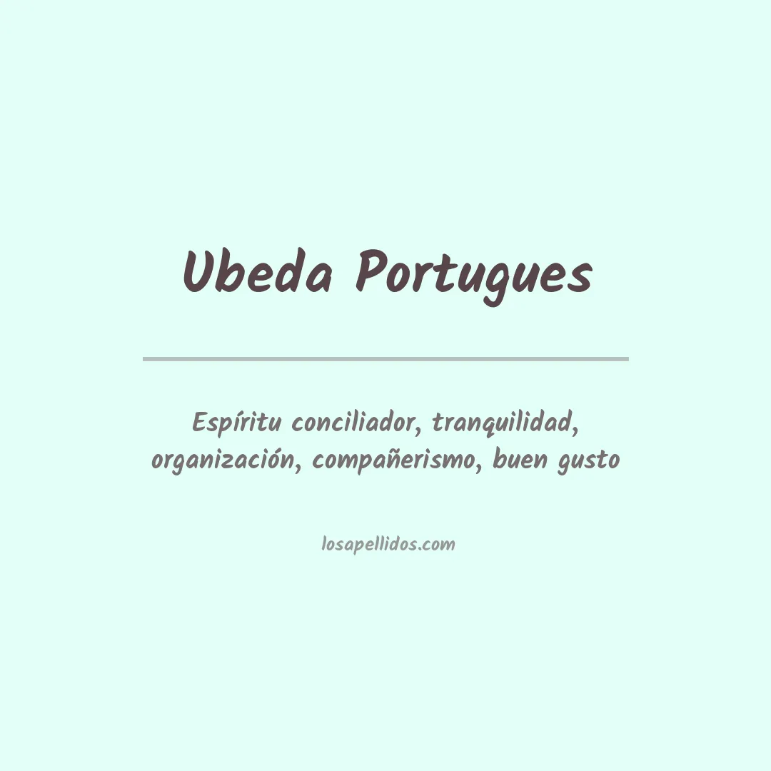 Significado del Apellido Ubeda portugues