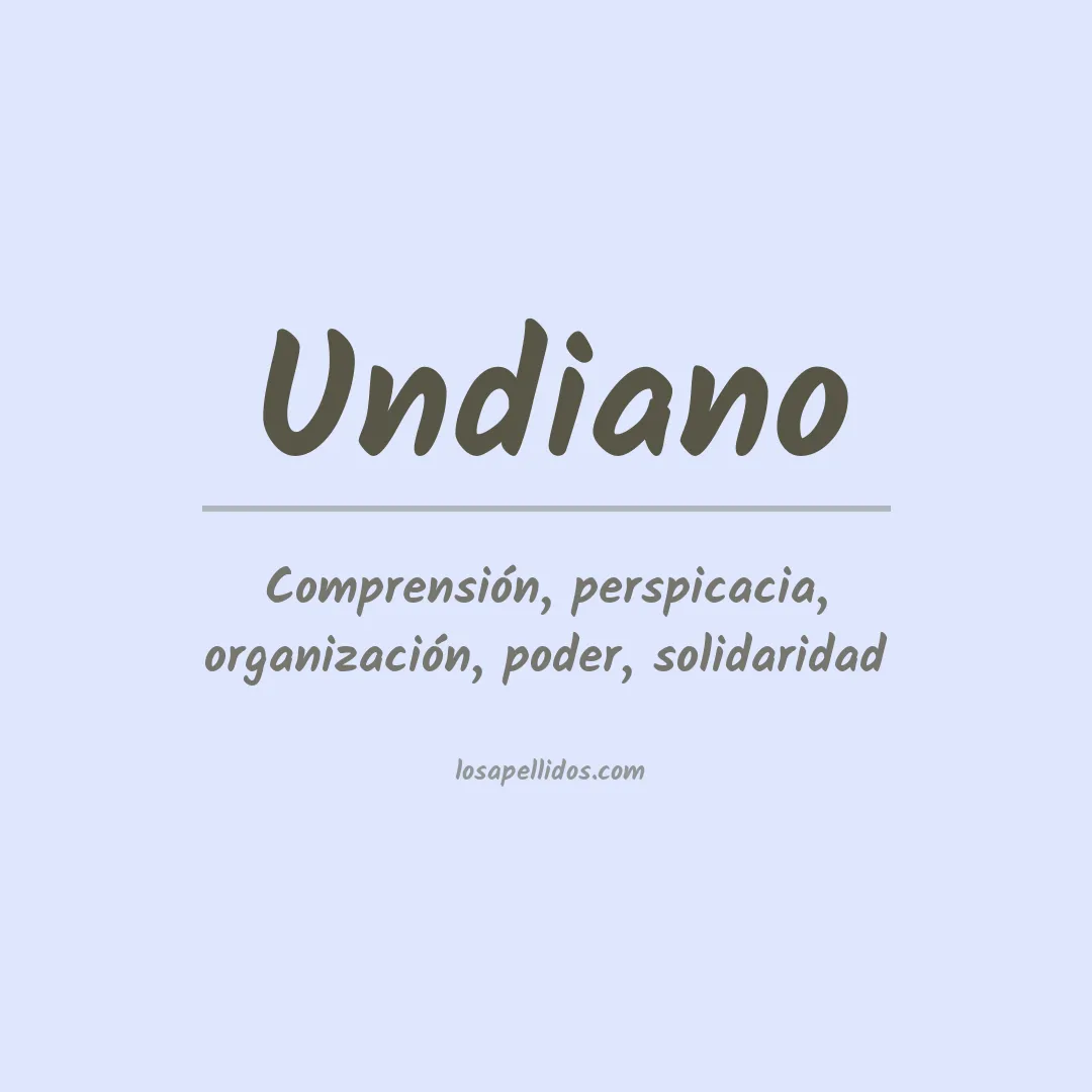 Significado del Apellido Undiano
