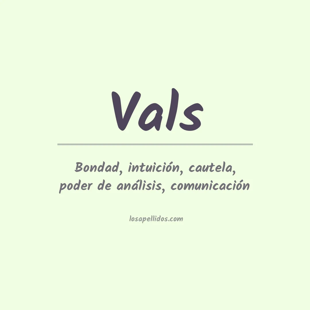 Significado del Apellido Vals