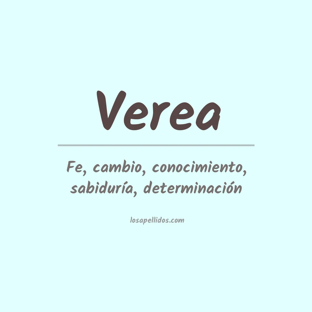 Significado del Apellido Verea
