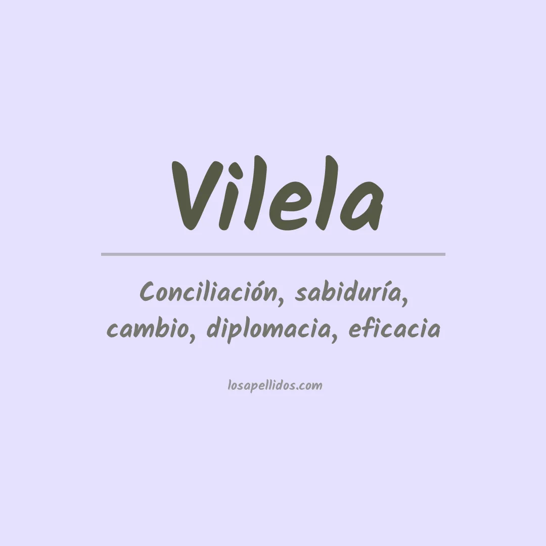 Significado del Apellido Vilela