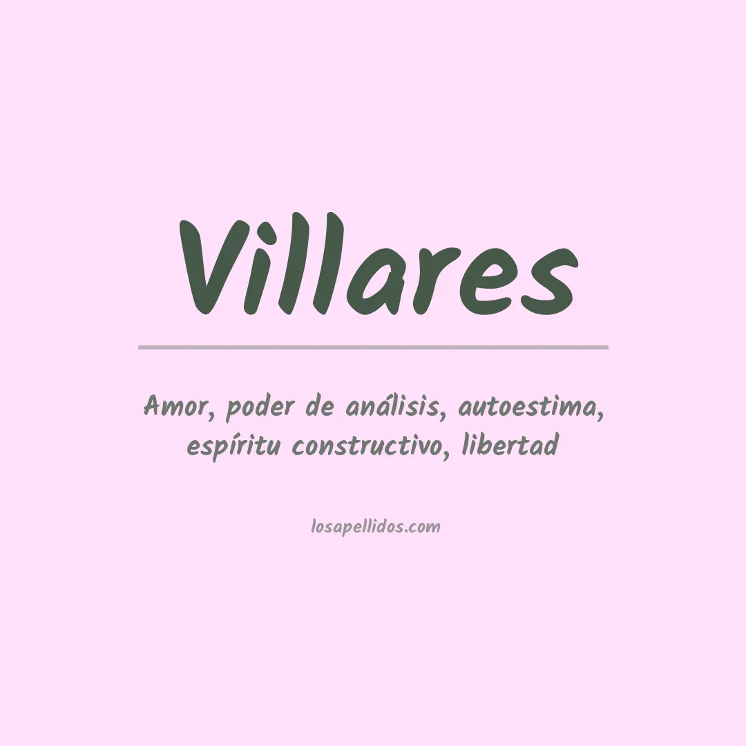 Significado del Apellido Villares