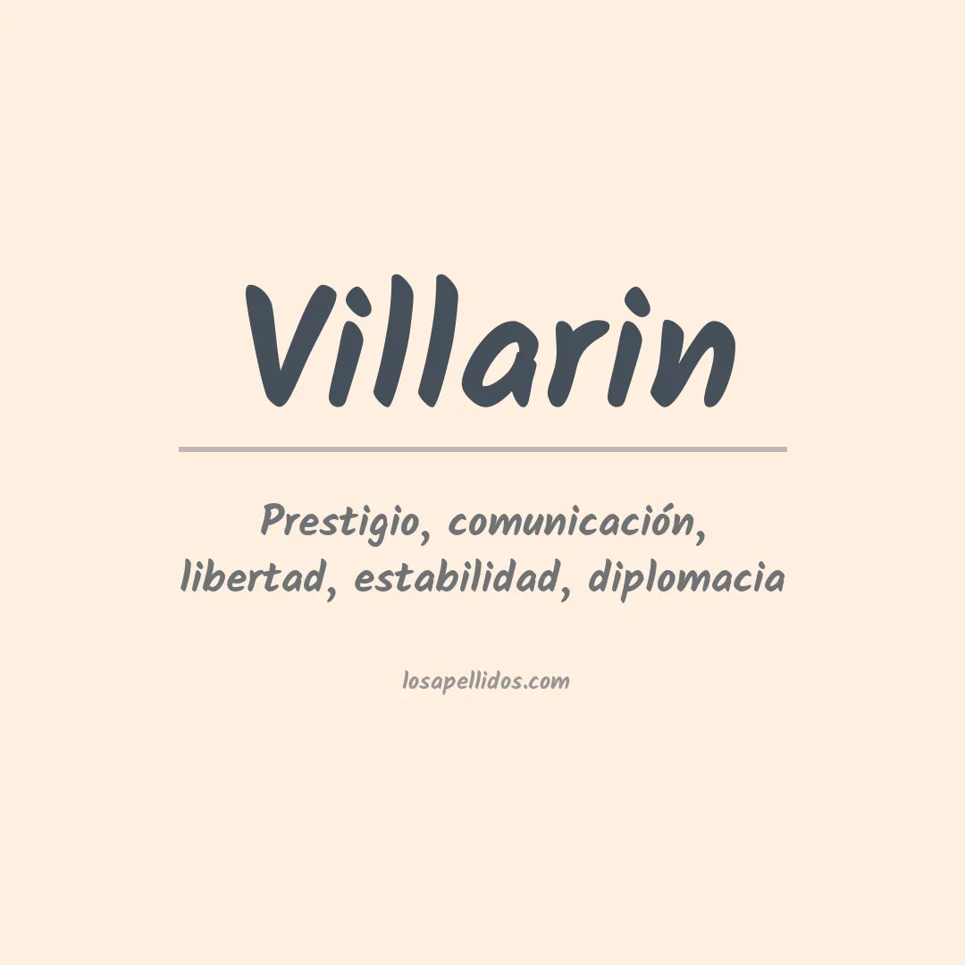 Significado del Apellido Villarin