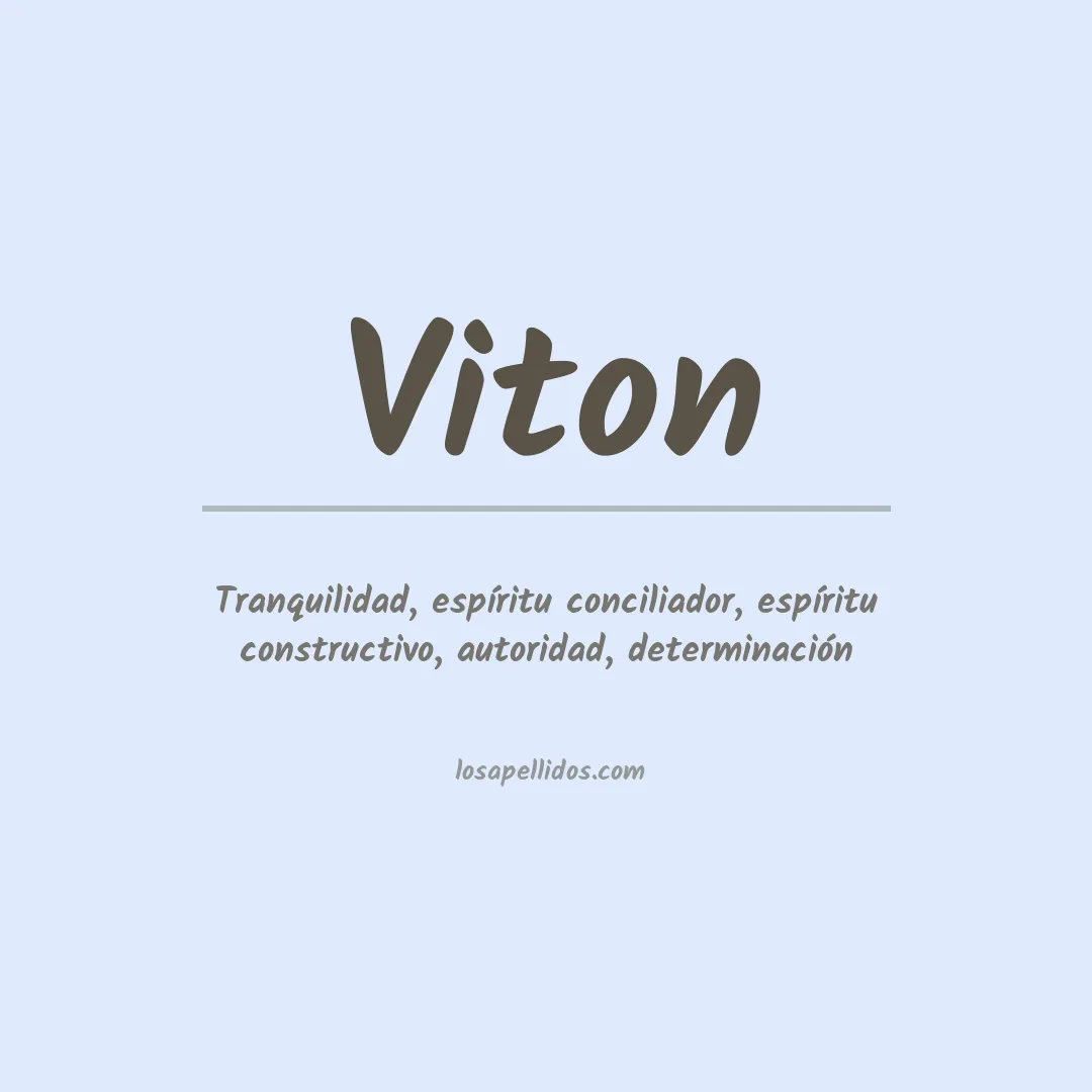 Significado del Apellido Viton