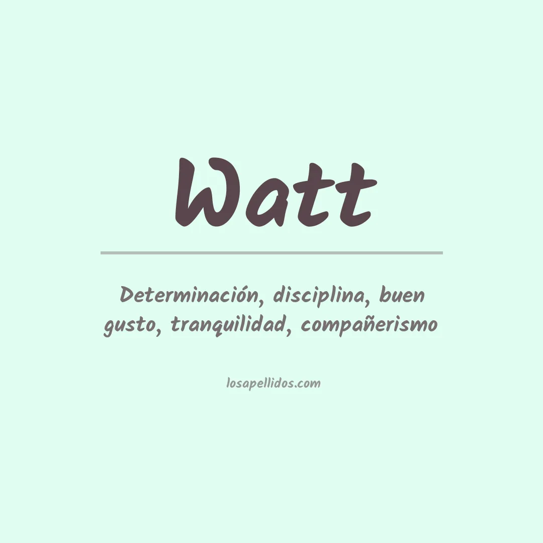 Significado del Apellido Watt