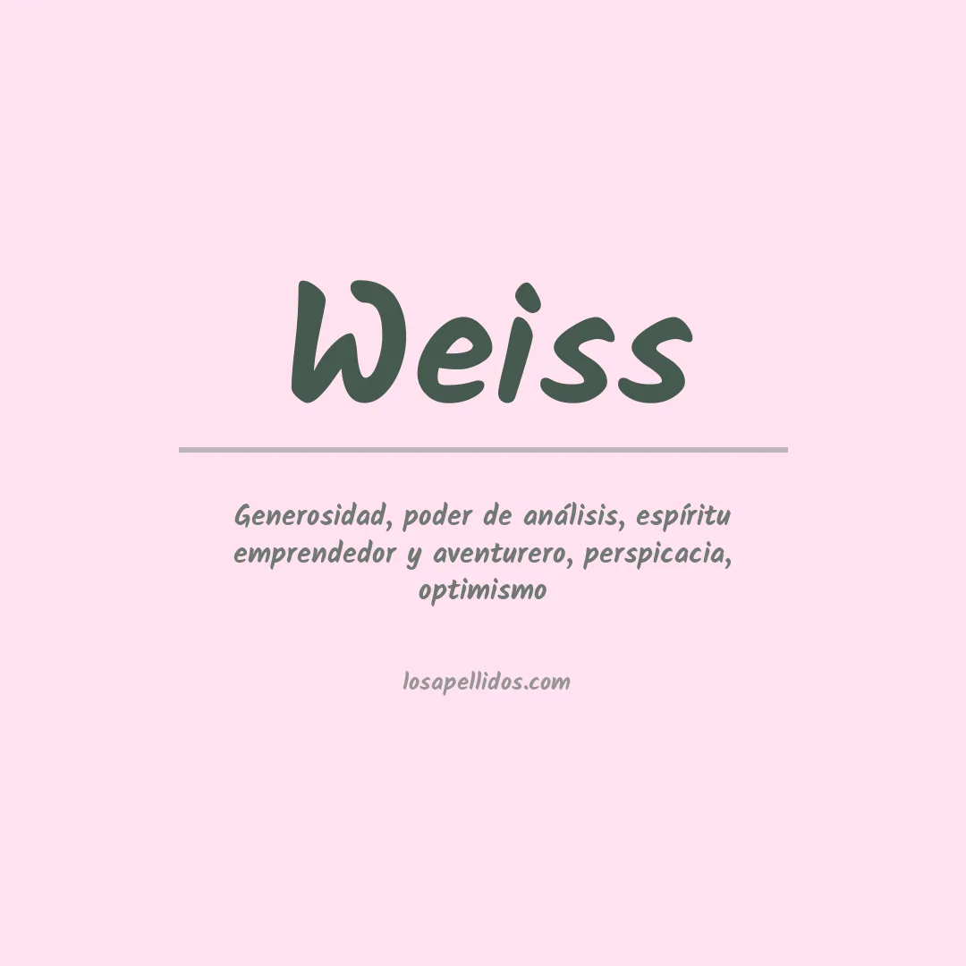 Significado del Apellido Weiss