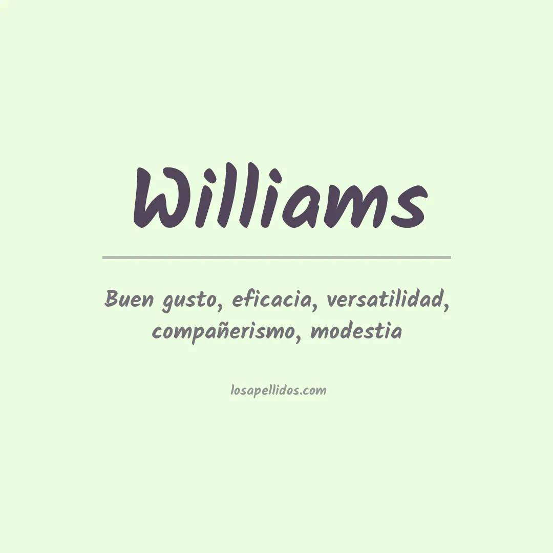 Significado del Apellido Williams