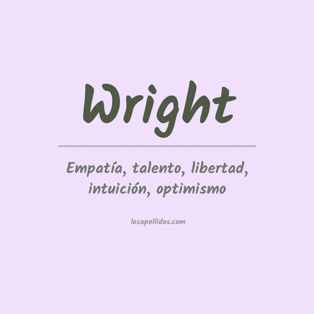 Significado del Apellido Wright