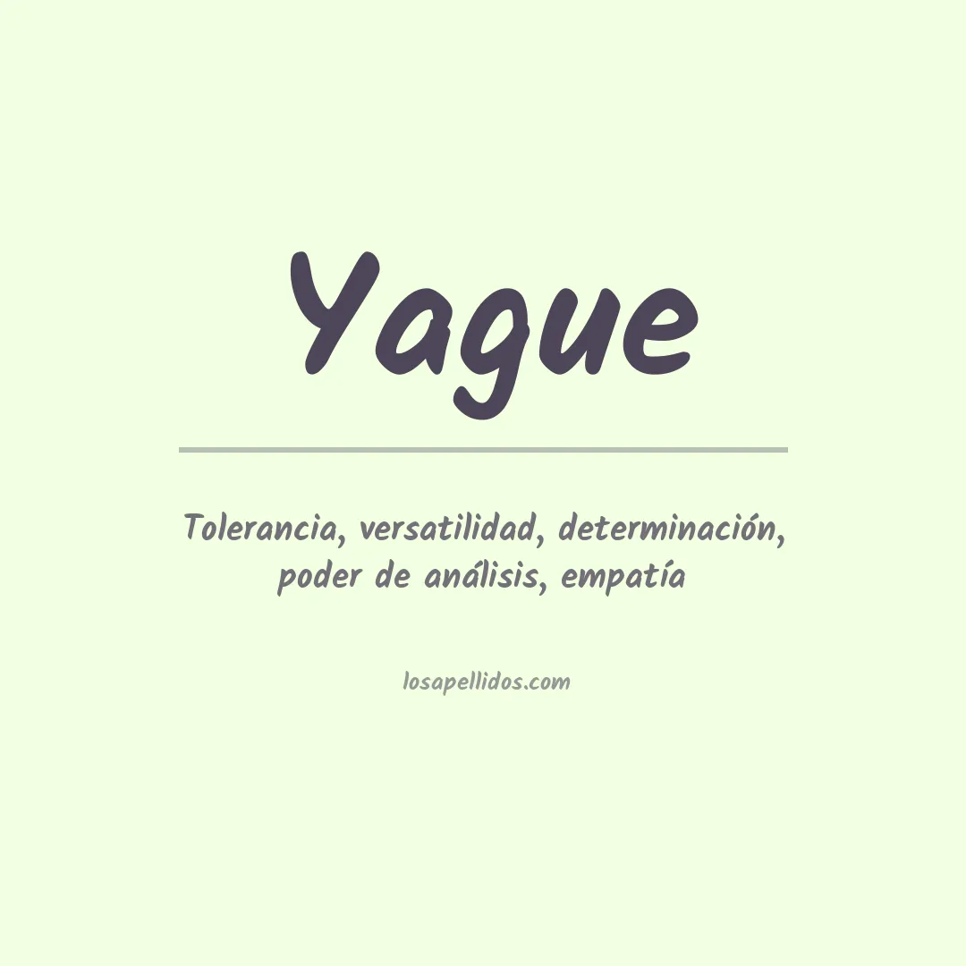 Significado del Apellido Yague
