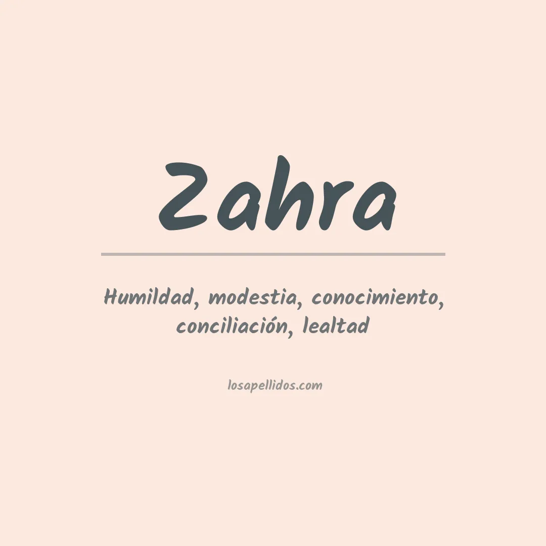 Significado del Apellido Zahra